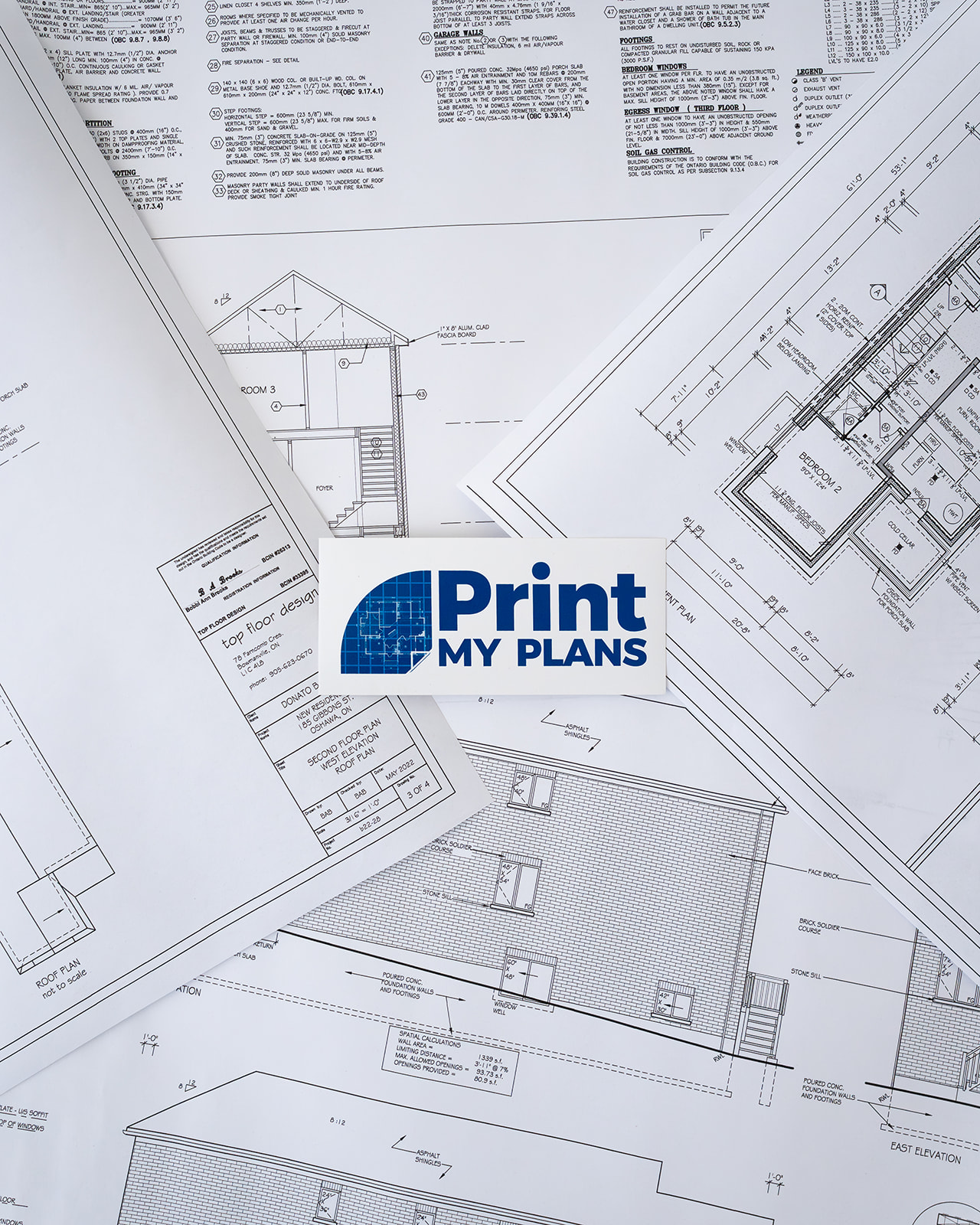 Floor plan print with Print My Plans label